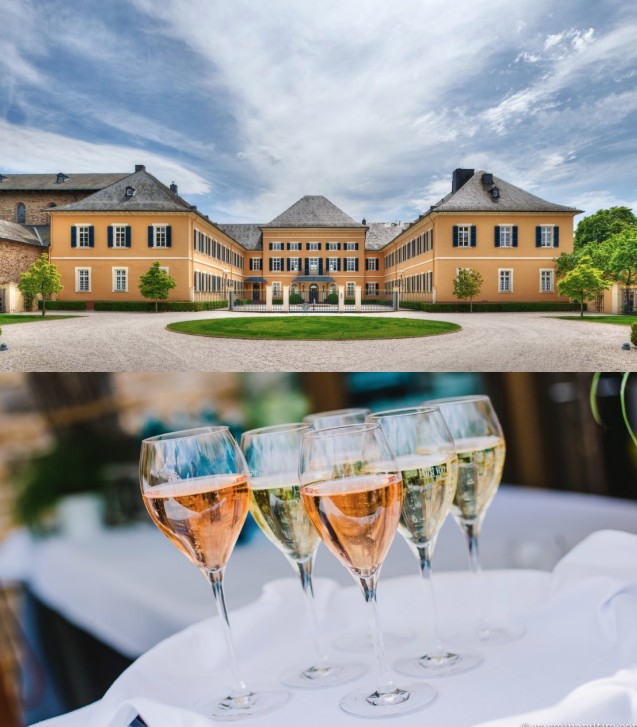 Sektempfang auf dem Schloss Johannisberg im Rheingau